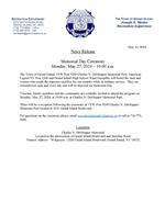 Memorial Day News Release 2024