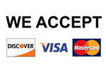 We accept Discover, Visa, MasterCard