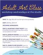 Adult Art Class- Spring 2025 flyer