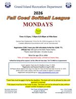 Fall coed softball 2026