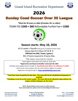 2026 adult soccer league