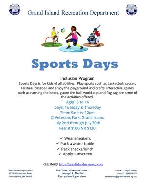 Summer Sports Days-Inclusive Program
