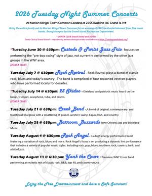 Tuesday Summer Concerts 2026