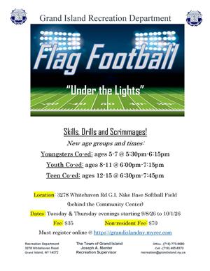 Younsters, Youth & Teen Flag Football
