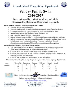 Sunday Family Swim 2026-2027