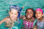 A Boy And 2 Girls Enjoying The Water