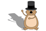 Groundhog Day. Punxsutawney Phil sees his shadow.